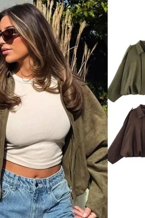 Women's 2025 new Jackets Autumn Fashion Loose Bat Sleeves Elegant Women's Jackets Chic Street Youth Autumn Long Sleeves Coats