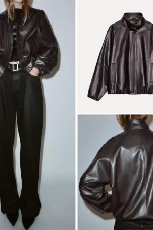 Z 2025 New Faion Versatile Elegance Stand Collar Jaet Outerwear for Women Stand Fit ort Zipper Sve Long