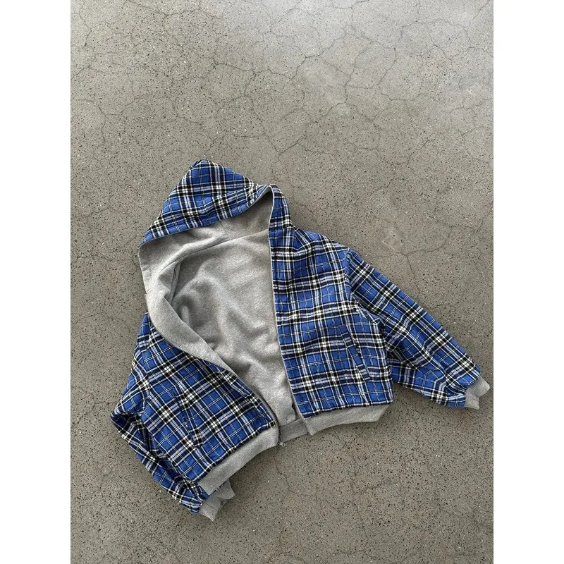 2026 Fashion Simple Gray Double-Sided Oversized Zipper Hoodie Women's Y2K New Harajuku Gothic Casual Couple Street Wear - Image 3